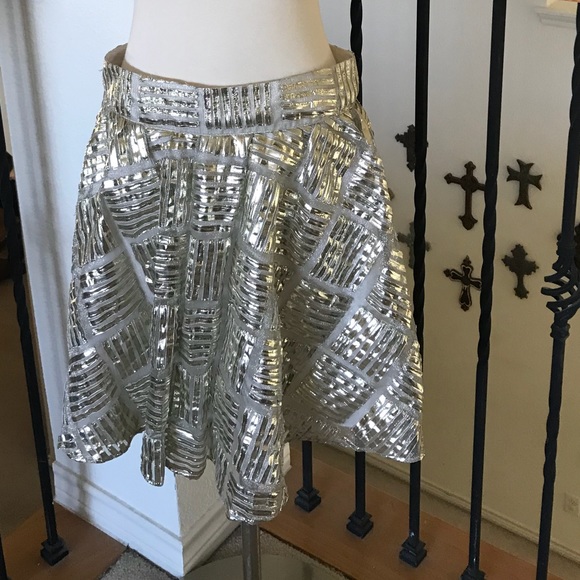 Alice + Olivia Dresses & Skirts - *SOLD on eBay* Alice + Olivia Gold Silver Skirt